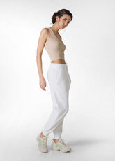 RIB TRIMS ORGANIC SWEATPANTS - WHITE - Activewear | DEHA