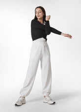 KNITTED JOGGER PANTS - WHITE - Comfort Sets | DEHA