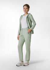 PANTALONE IN LINO CON COULISSE VERDE - SAGE GREEN | DEHA