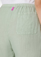 PANTALONE IN LINO CON COULISSE VERDE - SAGE GREEN | DEHA