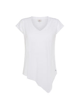 OLD DYE ASYMMETRICAL V-NECK T-SHIRT - WHITE - Leisurewear | DEHA