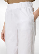 POPLIN STRAIGHT PANTS - WHITE - WHITE | DEHA