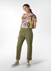 POPLIN STRAIGHT PANTS - GREEN - Leisurewear | DEHA