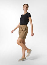 BERMUDA SHORTS IN BROWN POPLIN - Shorts | DEHA