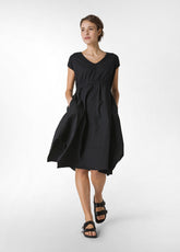 POPLIN FULL SKIRT DRESS - BLACK - Products | DEHA