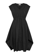 POPLIN FULL SKIRT DRESS - BLACK - BLACK | DEHA