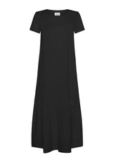 COMBINED POPLIN LONG DRESS - BLACK - Dresses, skirts and jumpsuits | DEHA