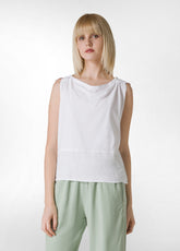 BLOUSE WITH WHITE LINEN INSERT - Linen Clothing for Women | DEHA