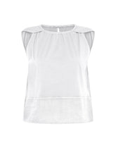 BLOUSE WITH WHITE LINEN INSERT - Linen Clothing for Women | DEHA