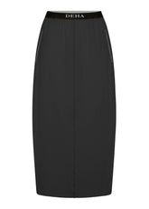 TECH NYLON LOGO TRIM SKIRT - BLACK - Leisurewear | DEHA