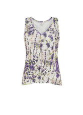 LEOPARD ALLOVER GATHERED TOP - PURPLE - LILAC SPOTTED | DEHA