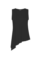 ASYMMETRICAL SATIN TOP - BLACK - Leisurewear | DEHA