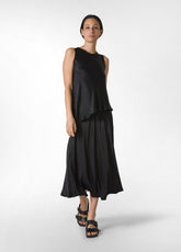 SATIN SLIT SKIRT - BLACK - Dresses, skirts and jumpsuits | DEHA