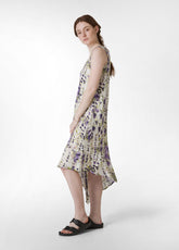 ALLOVER SATIN DRESS - PURPLE - LILAC SPOTTED | DEHA