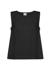 SATIN COMBINED SLEEVELESS TOP - BLACK - Leisurewear | DEHA