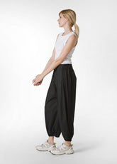 SATIN COMBINED SLOUCHY PANTS - BLACK - Leisurewear | DEHA