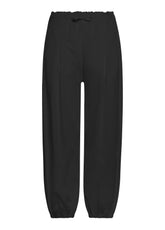 SATIN COMBINED SLOUCHY PANTS - BLACK - Pants | DEHA