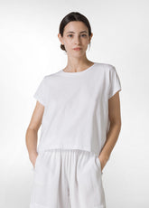 LAYERED SILK BLENDED T-SHIRT - WHITE - Glam occasions | DEHA