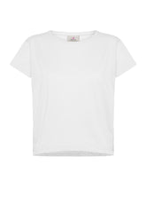 LAYERED SILK BLENDED T-SHIRT - WHITE - Shirts & Blouses | DEHA