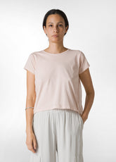 LAYERED SILK BLENDED T-SHIRT - PINK - Glam occasions | DEHA