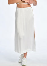 SATIN LONG SKIRT, WHITE - Dresses, skirts, and suits - Outlet | DEHA