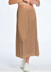 SATIN LONG SKIRT, BROWN - Dresses, skirts, and suits - Outlet | DEHA