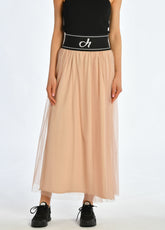 TULLE LOGO SKIRT, PINK - Dresses, skirts, and suits - Outlet | DEHA