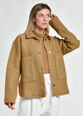 BOILED WOOL SHIRT, BROWN - Jacket - Outlet | DEHA