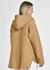 BOILED WOOL PONCHO, BROWN - Jacket - Outlet | DEHA
