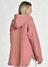 BOILED WOOL PONCHO, PINK - Jacket - Outlet | DEHA