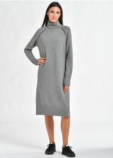 KNITTED LONG DRESS, GREY - Outlet | DEHA