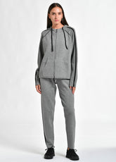 KNITTED HOODED CARDIGAN, GREY - Outlet | DEHA