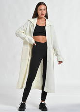 KNITTED COAT, WHITE - Outlet | DEHA