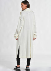 KNITTED COAT, WHITE - Outlet | DEHA