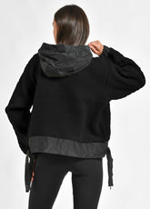 COMBINED TEDDY HOODIE, BLACK - Outlet | DEHA