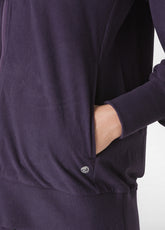 LOUNGE-SWEATSHIRT MIT REISSVERSCHLUSS, LILA - AUBERGINE VIOLET | DEHA