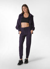 LOUNGE-SWEATSHIRT MIT REISSVERSCHLUSS, LILA - AUBERGINE VIOLET | DEHA