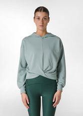 COSY KNOTTED HOODIE, GREEN - Hoodies | DEHA