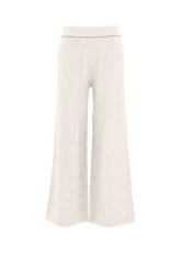 LOUNGE WIDE LEG KNITTED PANTS, WHITE - Comfort sets | DEHA