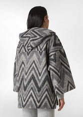PONCHO MISTO LANA GRIGIO - CHEVRON GRAY | DEHA