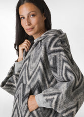 PONCHO MISTO LANA GRIGIO - CHEVRON GRAY | DEHA