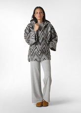 PONCHO MISTO LANA GRIGIO - CHEVRON GRAY | DEHA