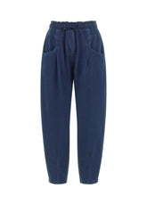 BALLOON FIT DENIM PANTS, BLUE - Leisurewear | DEHA