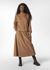 CORDUROY LONG SKIRT, BROWN - Dresses, skirts and jumpsuits | DEHA