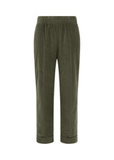CORDUROY STRAIGHT PANTS, GREEN - Leisurewear | DEHA