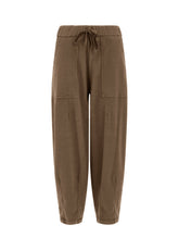 GABARDINE RELAXED PANTS, BROWN - Leisurewear | DEHA