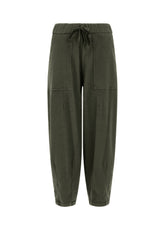 GABARDINE RELAXED PANTS, GREEN - Leisurewear | DEHA