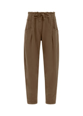 GABARDINE BALLOON PANTS, BROWN - Leisurewear | DEHA