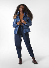 GIACCONE IN VERA PIUMA BLU | DEHA