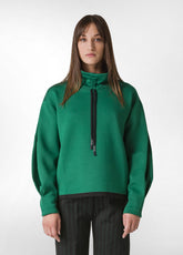 SCUBA HIGH NECK SWEATSHIRT, GREEN - Sweaters | DEHA
